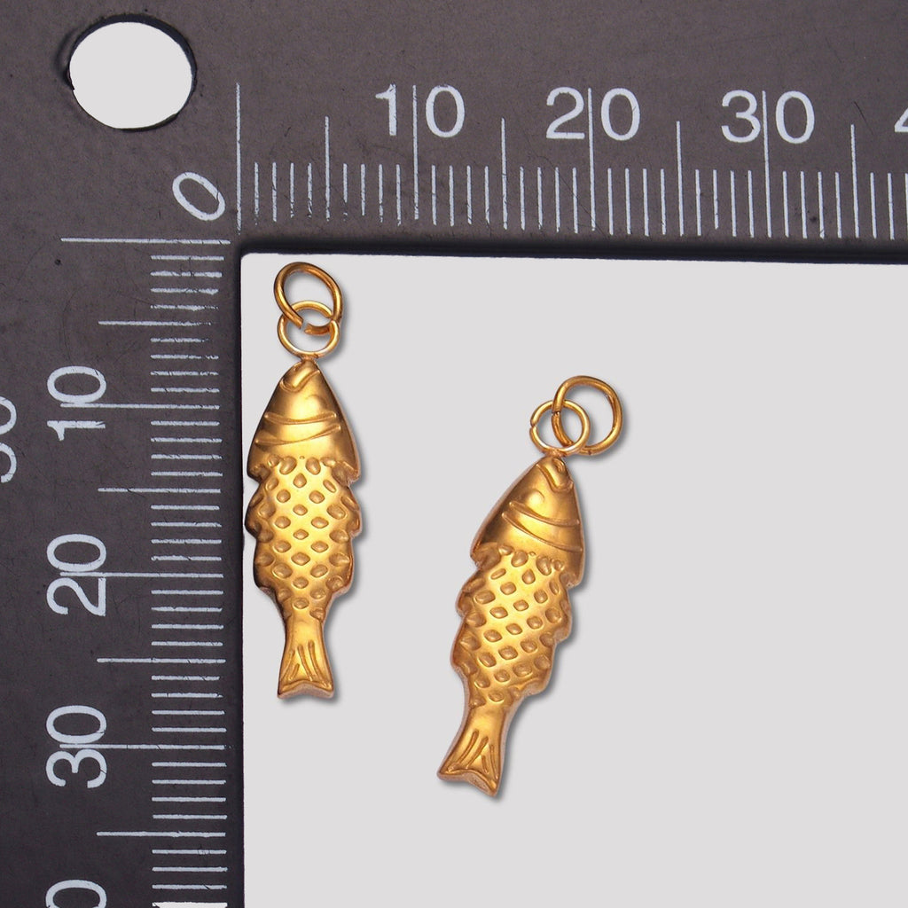 Launch Promo: 24K Gold PVD Stainless Steel Textured Fish Animal Charm | Sold Each