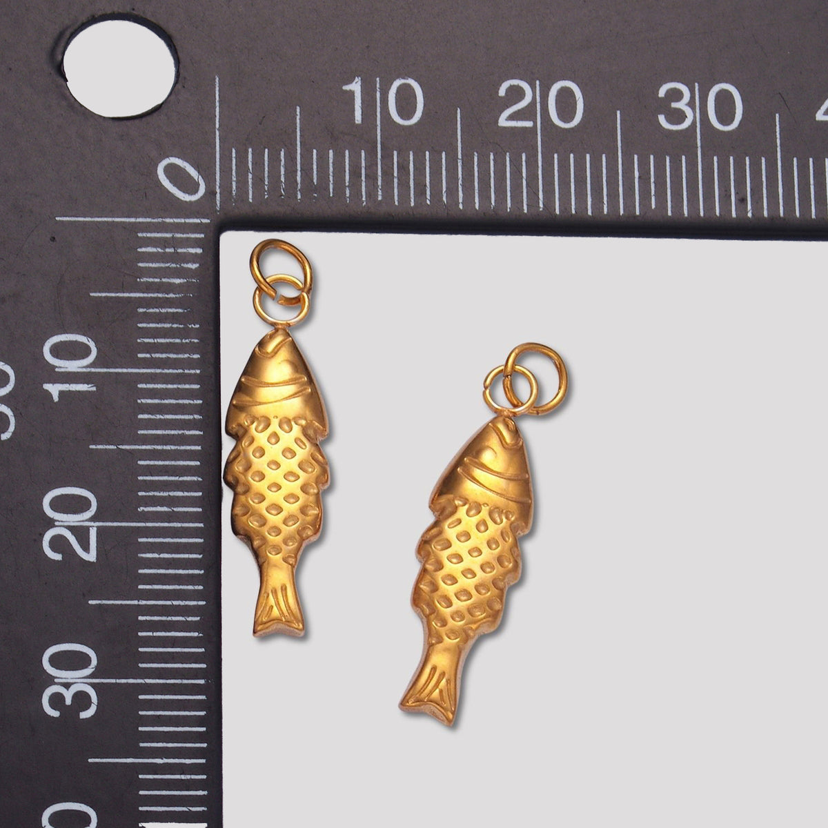 Launch Promo: 24K Gold PVD Stainless Steel Textured Fish Animal Charm | Sold Each