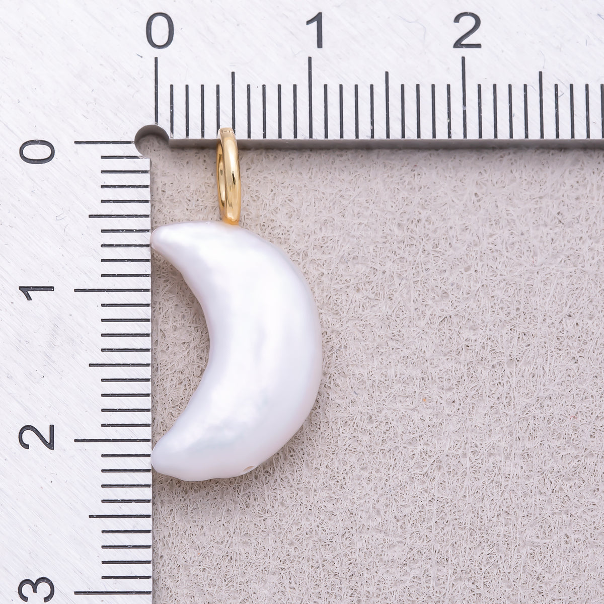 16K Gold Plated Carved White Freshwater Shell Crescent Moon Pendant - Sold Each