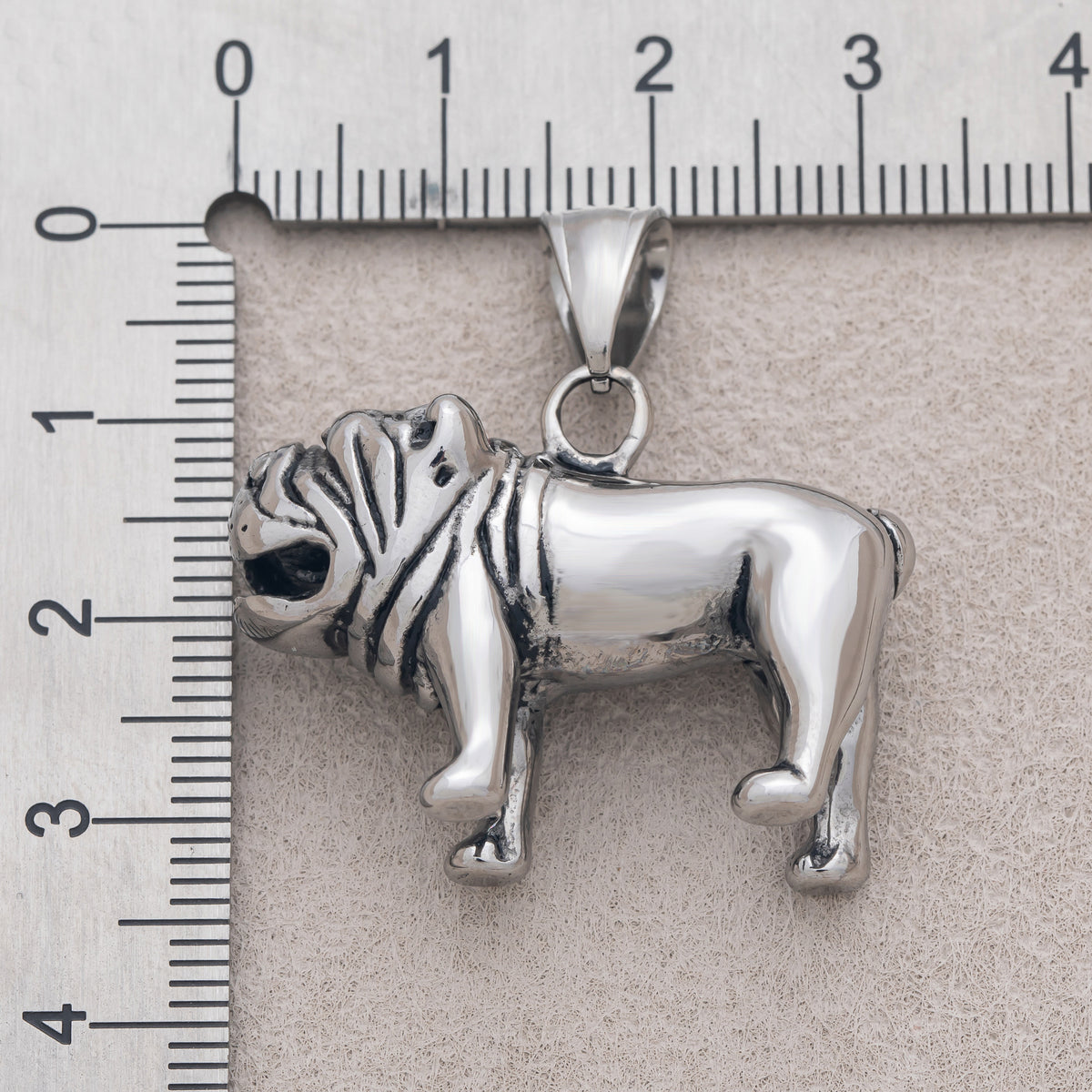 Gold PVD Stainless Steel Bulldog Animal Pet Multidimensional Pendant in Gold & Silver