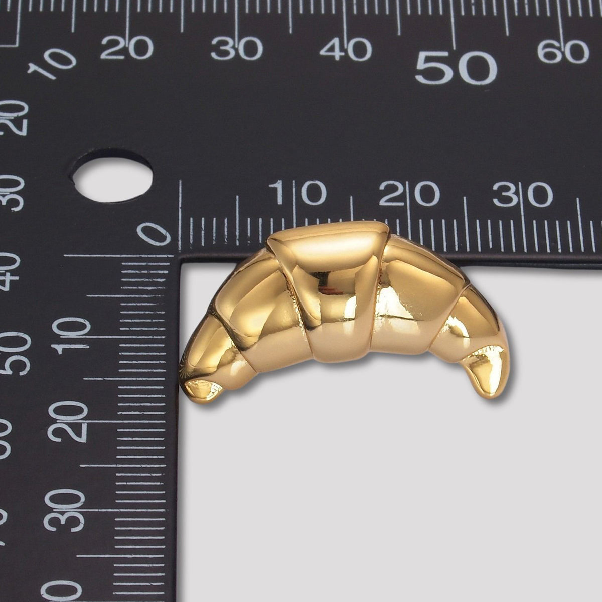 Launch Promo: 24K Gold PVD Stainless Steel Textured Yummy Croissant Stud Earring | Sold Each