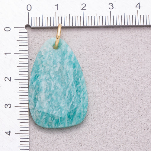 16K Gold Plated Colorful Organic Teardrop Asymmetric Natural Gemstone Pendant - Sold Each
