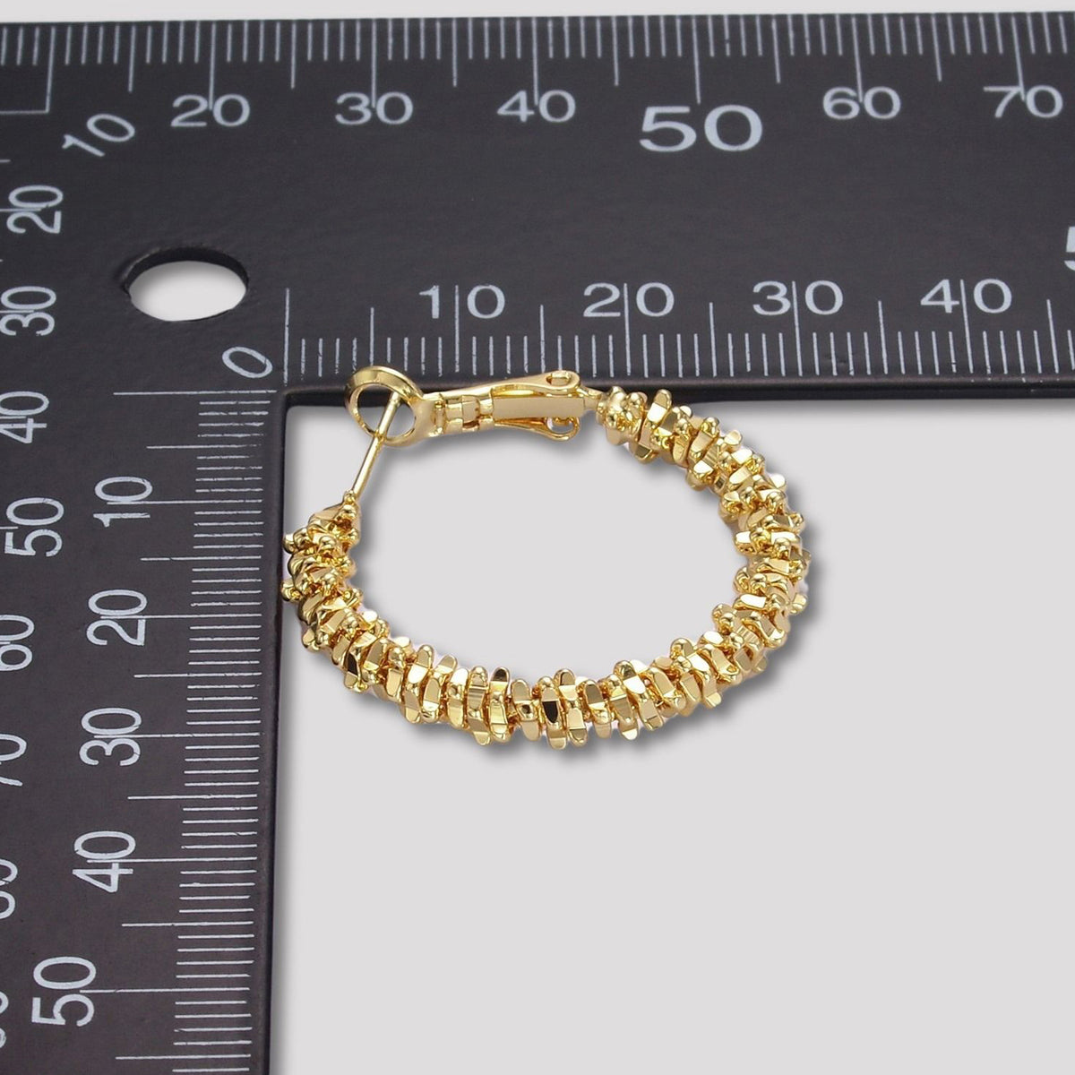 Gold Plated Thick Textured Popcorn Hoop Earrings in Gold & Silver
