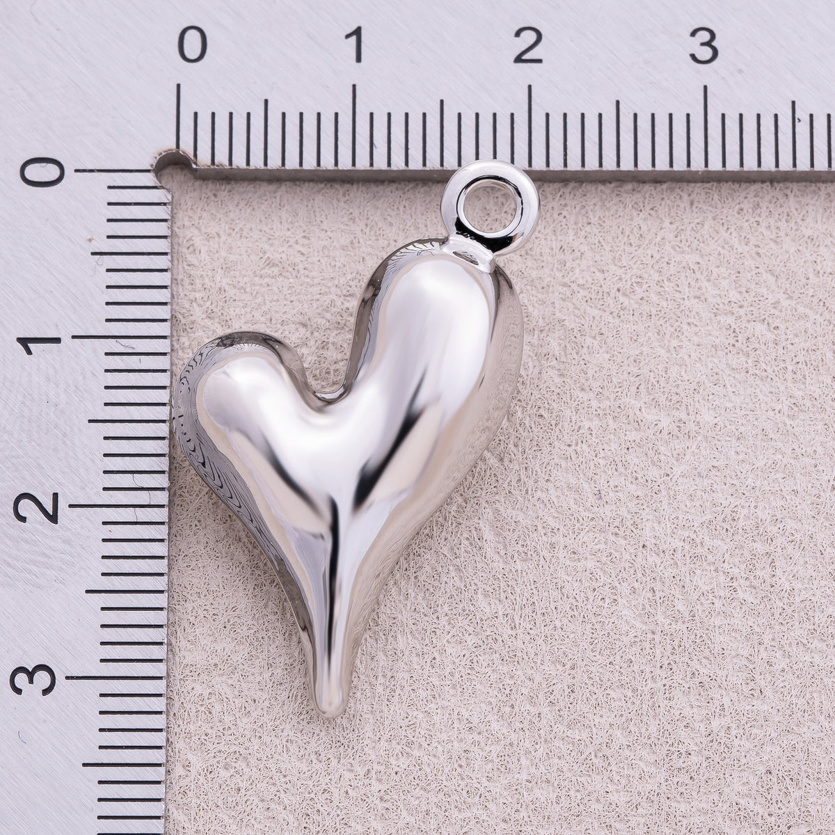 16K Gold Plated Asymmetric Chubby Heart Charm - Sold Each
