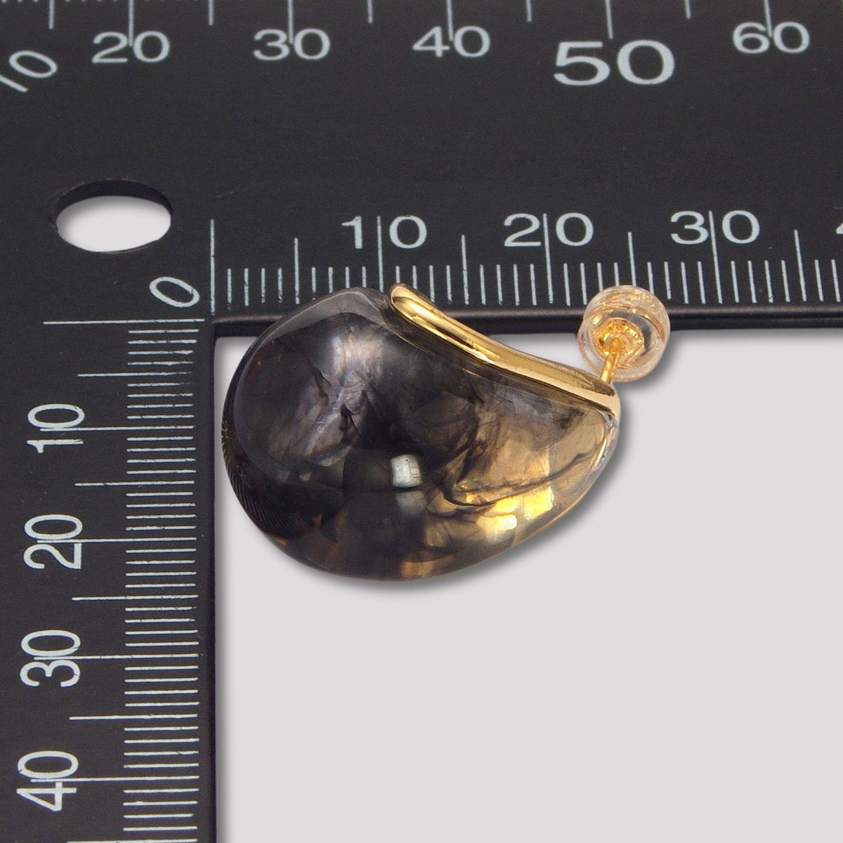 Launch Promo: 24K Gold PVD Stainless Steel Marble Acrylic Resin Teardrop Stud Earring | Sold Each