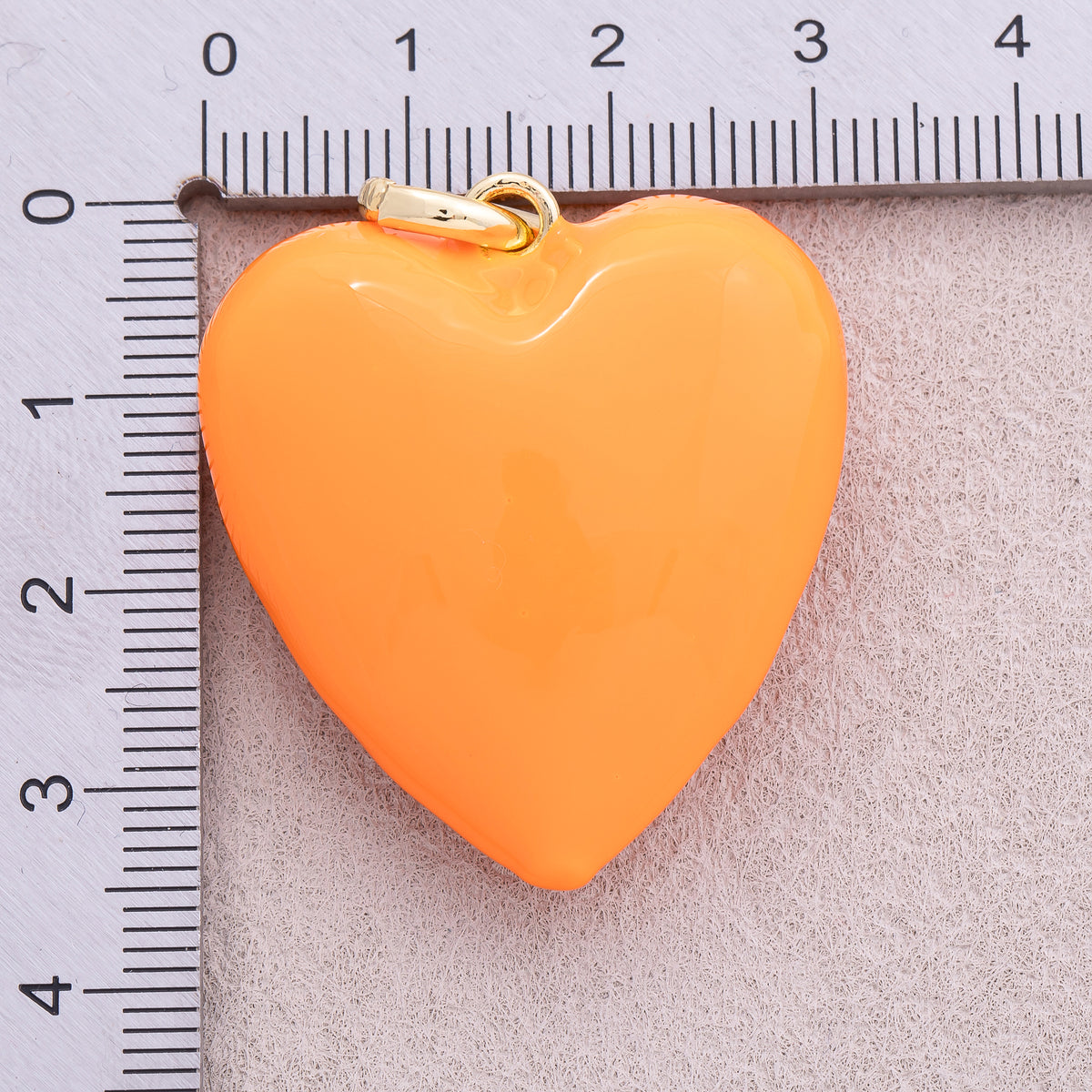 16K Gold Plated Colorful Pastel Heart Pendant - Sold Each