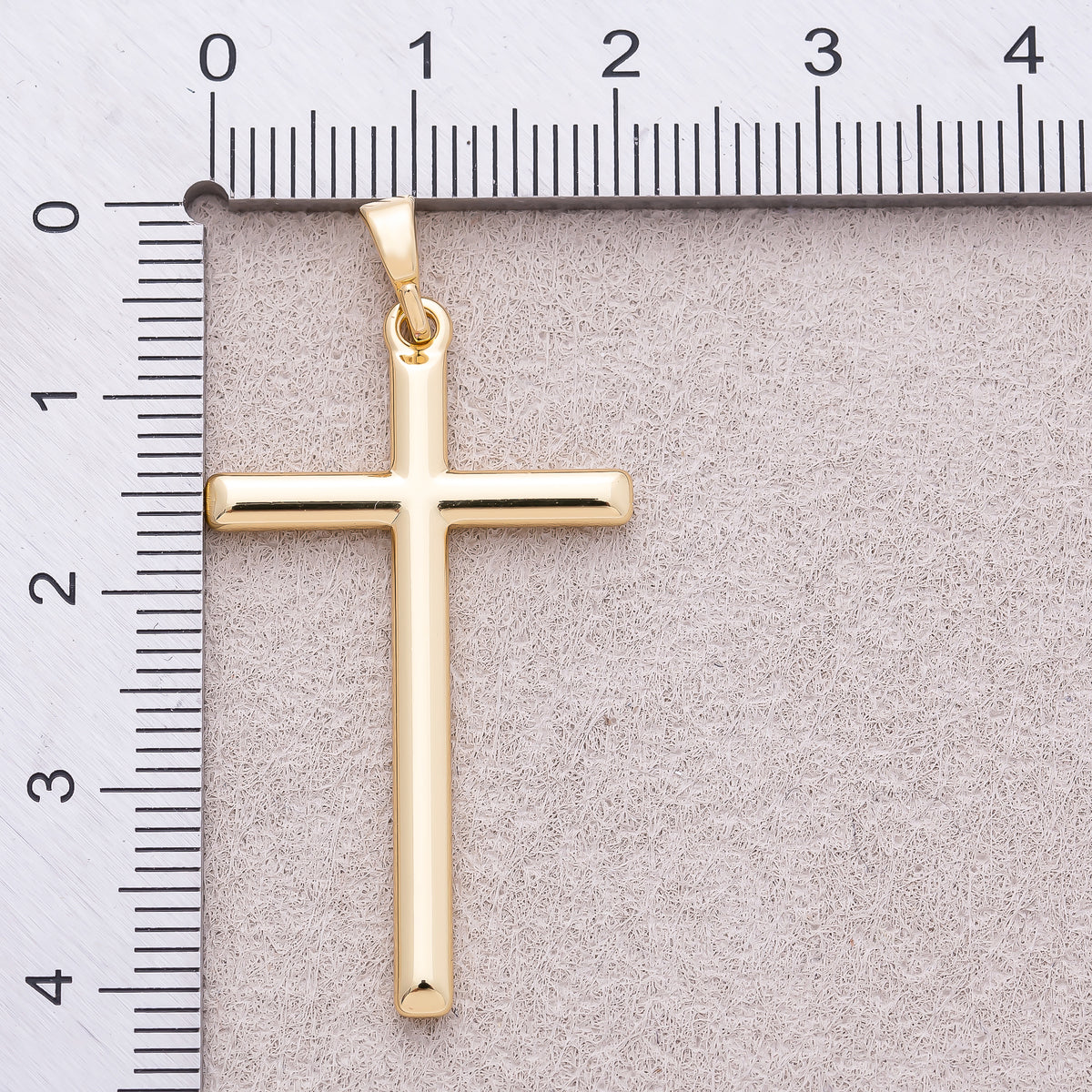 14K Gold Plated Plain Religious Cross Charm - Sold Each