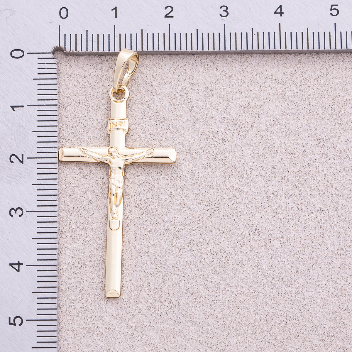 14K Gold Plated Flat Religious Cross Pendant - Sold Each