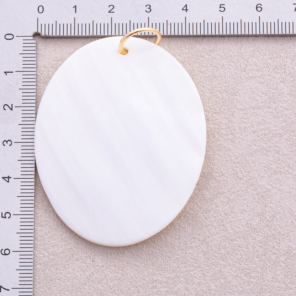 18K Gold Plated Large Oval White Mother of Pearl Charm - Sold Each