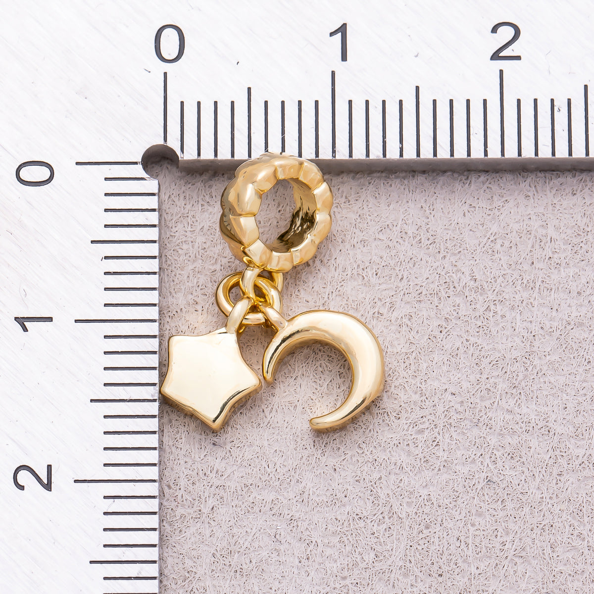 16K Gold Plated Mini Celestial Moon & Star Pendant - Sold Each