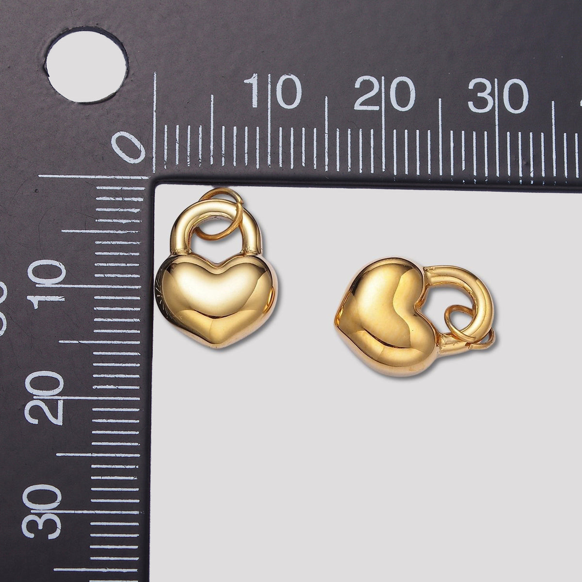 Launch Promo: 14K Gold PVD Stainless Steel Chubby Love Heart Padlock Charm | Sold Each