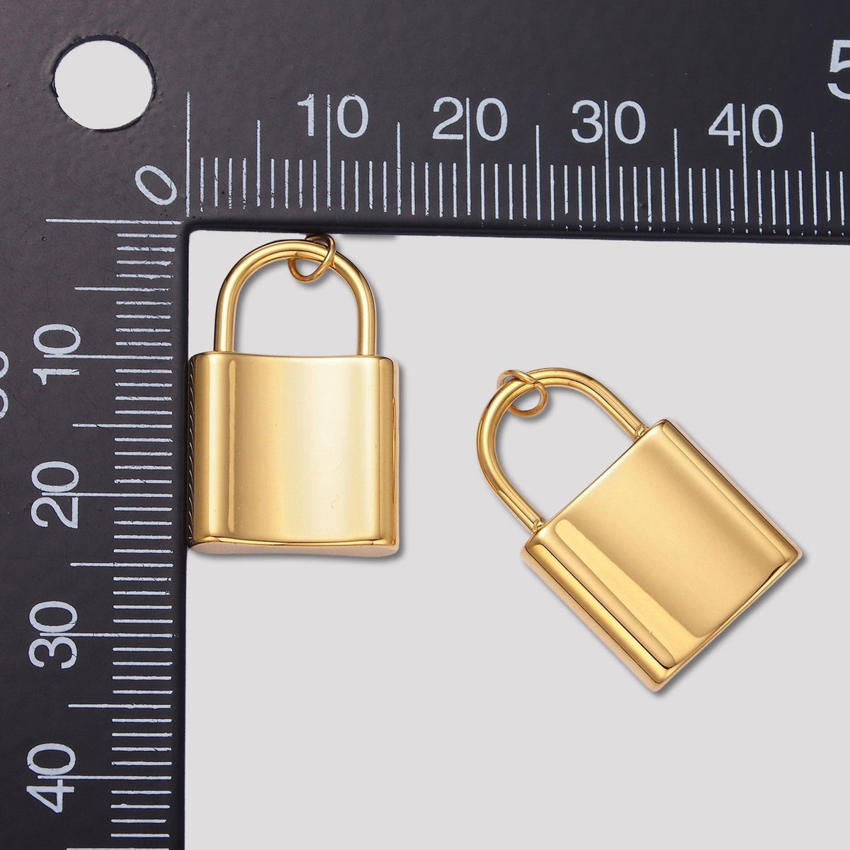 Launch Promo: 14K Gold PVD Stainless Steel Plain Padlock Charm in Gold & Silver | Sold Each