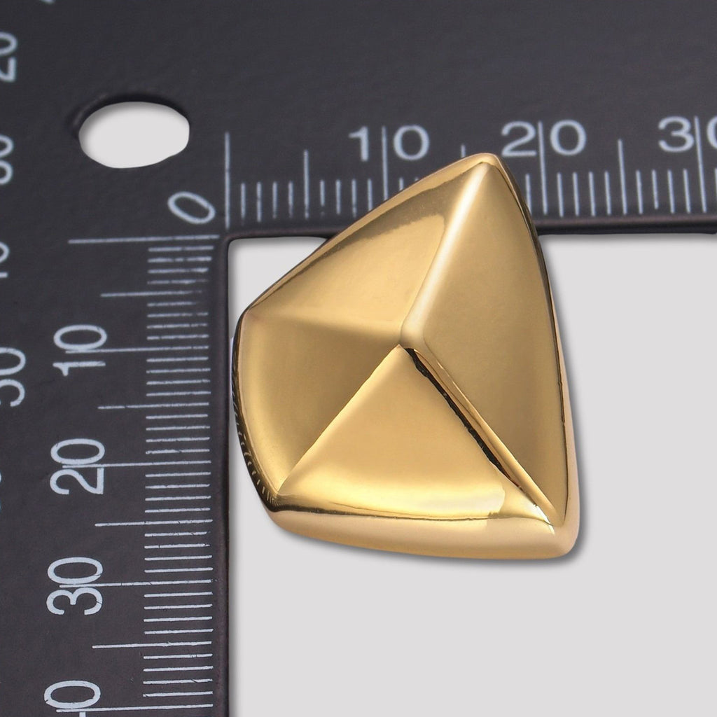 24K Gold Plated Minimalist Geometric Pyramid Stud Earrings