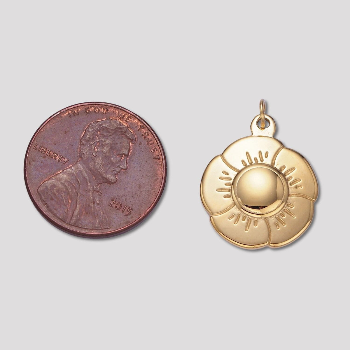 Launch Promo: 24K Gold PVD Stainless Steel Chubby Flower Charm | Sold Each