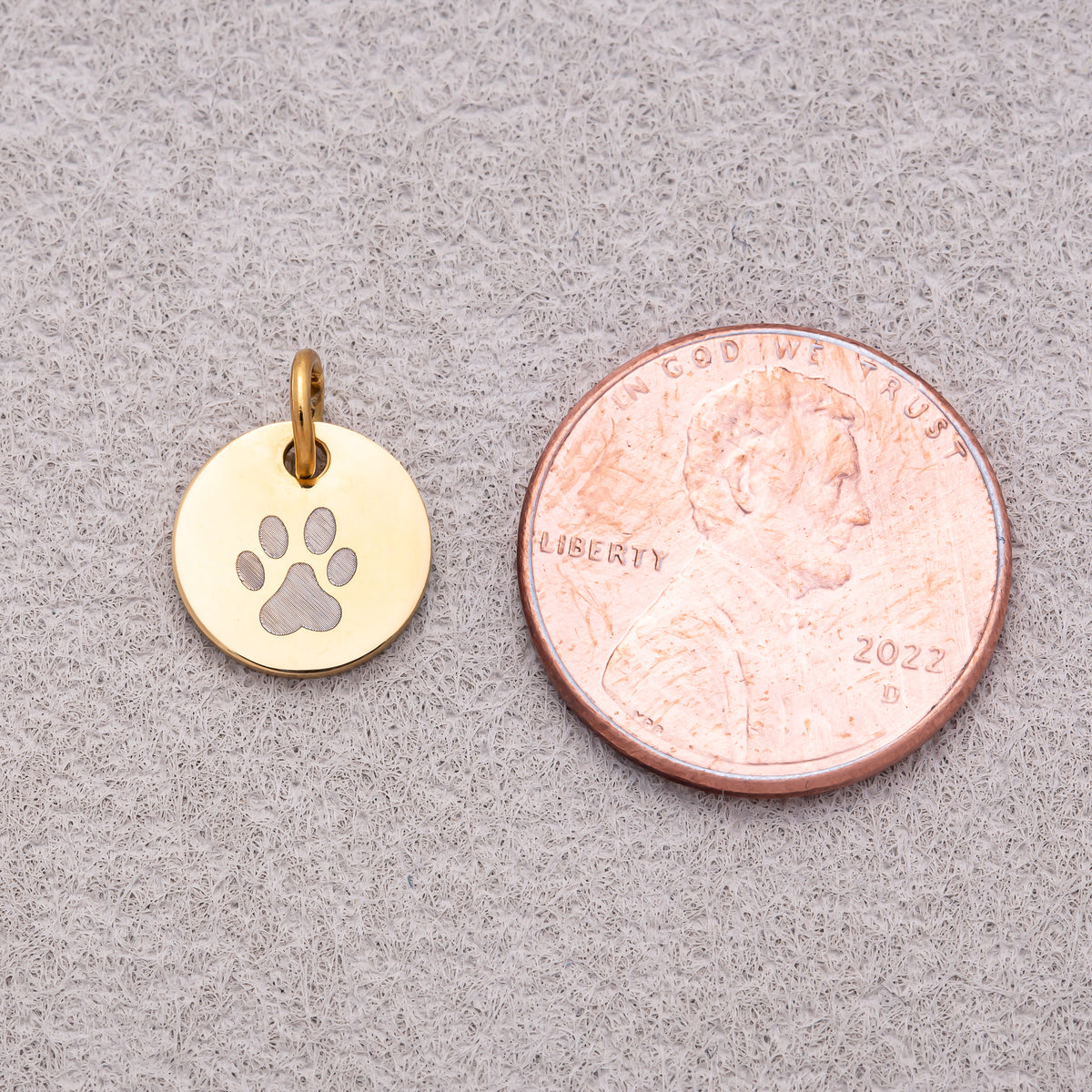 Gold PVD Stainless Steel Minimalist Nature Round Disc Medallion Charm