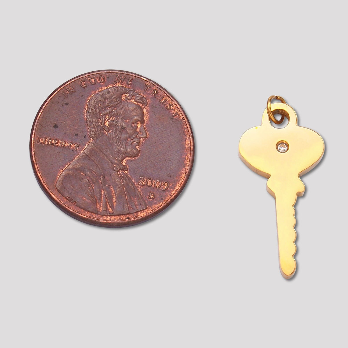 Launch Promo: 24K Gold PVD Stainless Steel Simple Classic Key Pendant in Gold & Silver | Sold Each