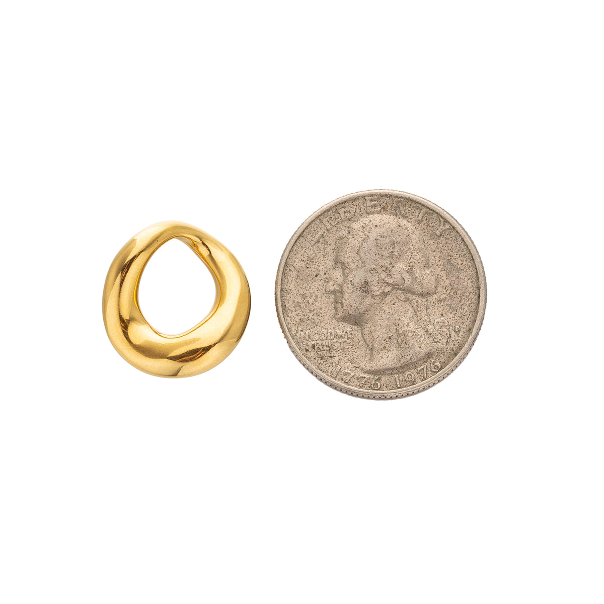 Launch Promo: 24K Gold PVD Stainless Steel Asymmetric Hoop Earring in Gold & Silver