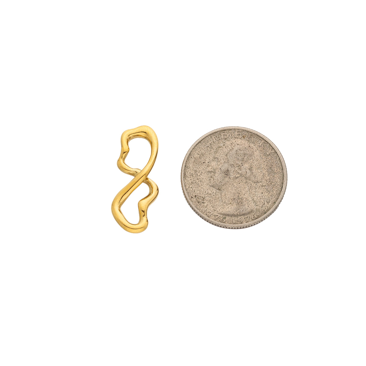 Launch Promo: 24K Gold PVD Stainless Steel Molten Infinity Love Stud Earring in Gold & Silver