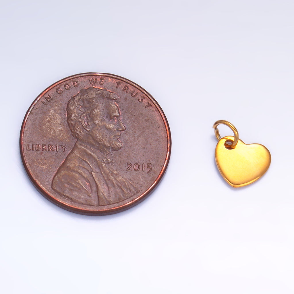 Launch Promo: 24K Gold PVD Stainless Steel Minimalist Love Heart Charm | Sold Each