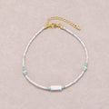 24K Gold Plated Blue Turquoise Howlite Gemstone Bracelet