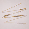 Gold PVD Stainless Steel Graduated Beaded Ball Satellite Chain Necklace