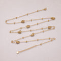 Gold PVD Stainless Steel Teardrop & Satellite Station Chain Necklace Necklace
