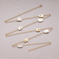 Gold PVD Stainless Steel Asymmetric Mother of Pearl Satellite Station Chain Necklace Necklace